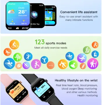 1.83 Waterproof Smart Watch – Unisex More Functions