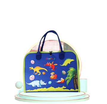 Montessori Felt Busy Board Carry Bag Blue Outside